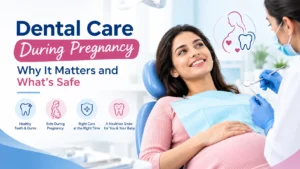 Pregnant woman receiving dental care at a dental clinic in Sharjah | Liofeway Medical Centre