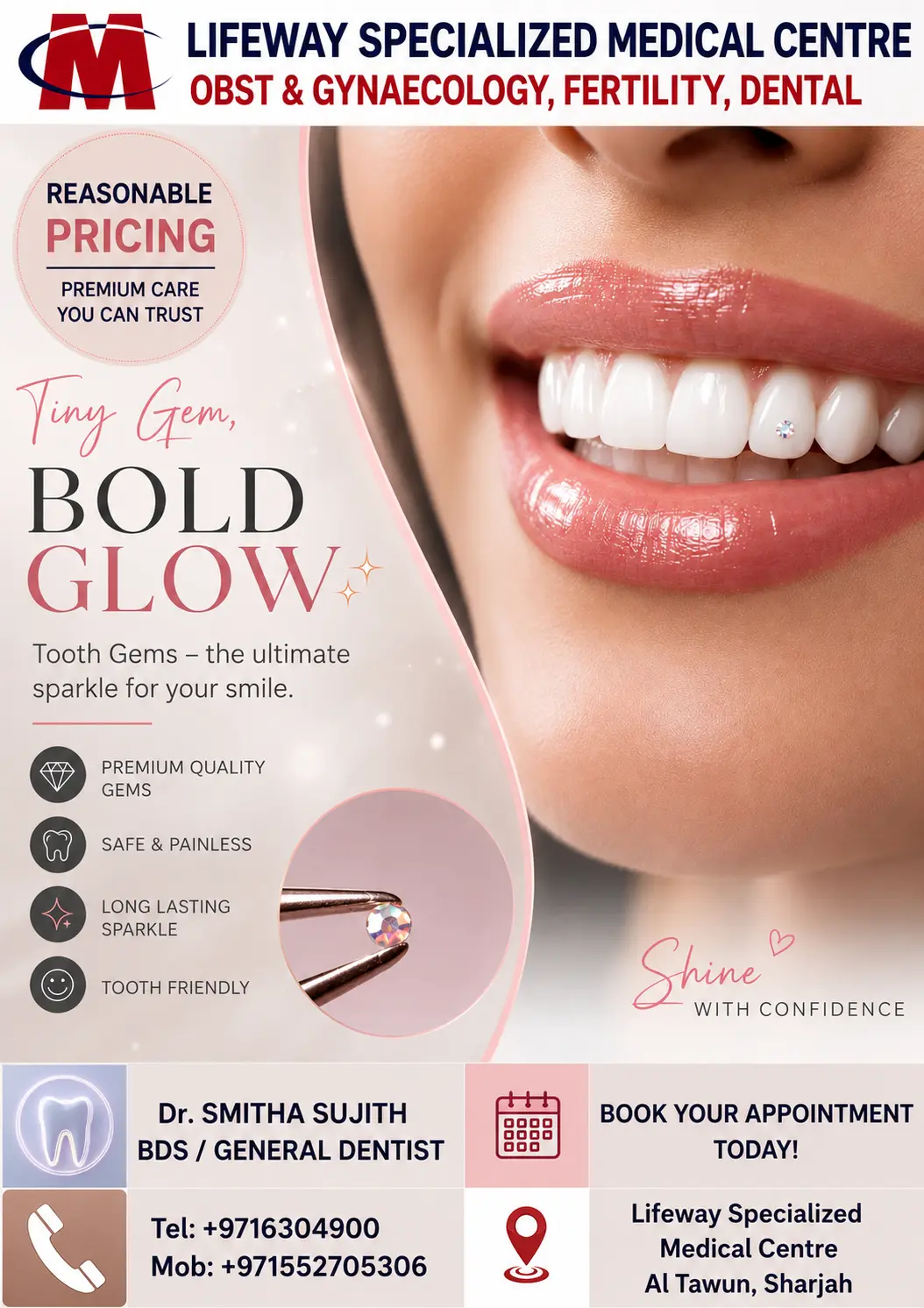 Tooth gem offer at Lifeway Dental Sharjah